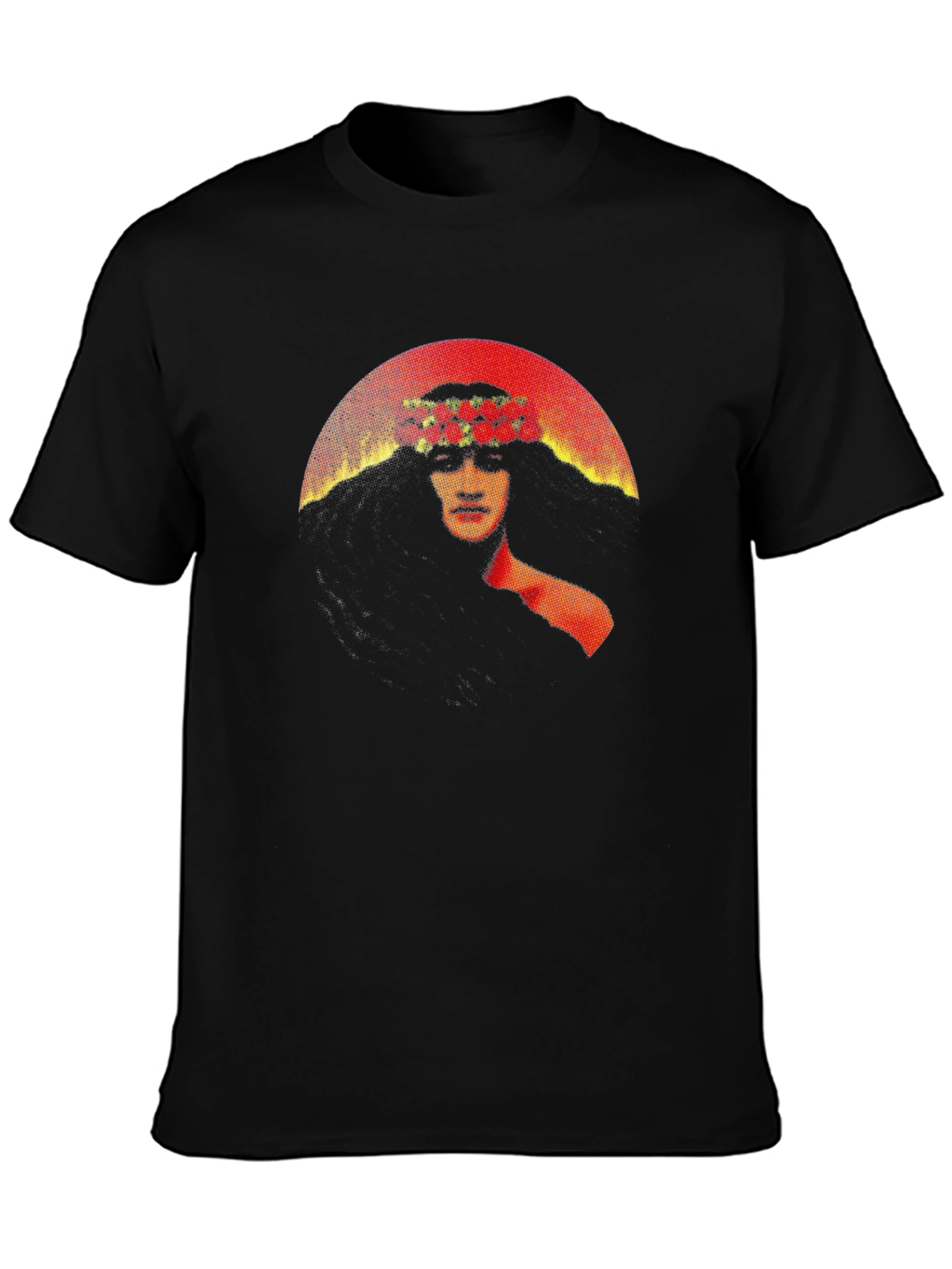 Floral Crown Graphic Black T-Shirt