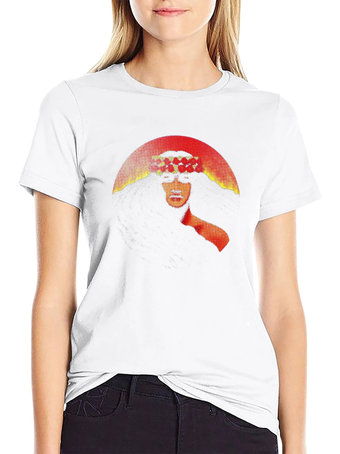Floral Crown Graphic Black T-Shirt