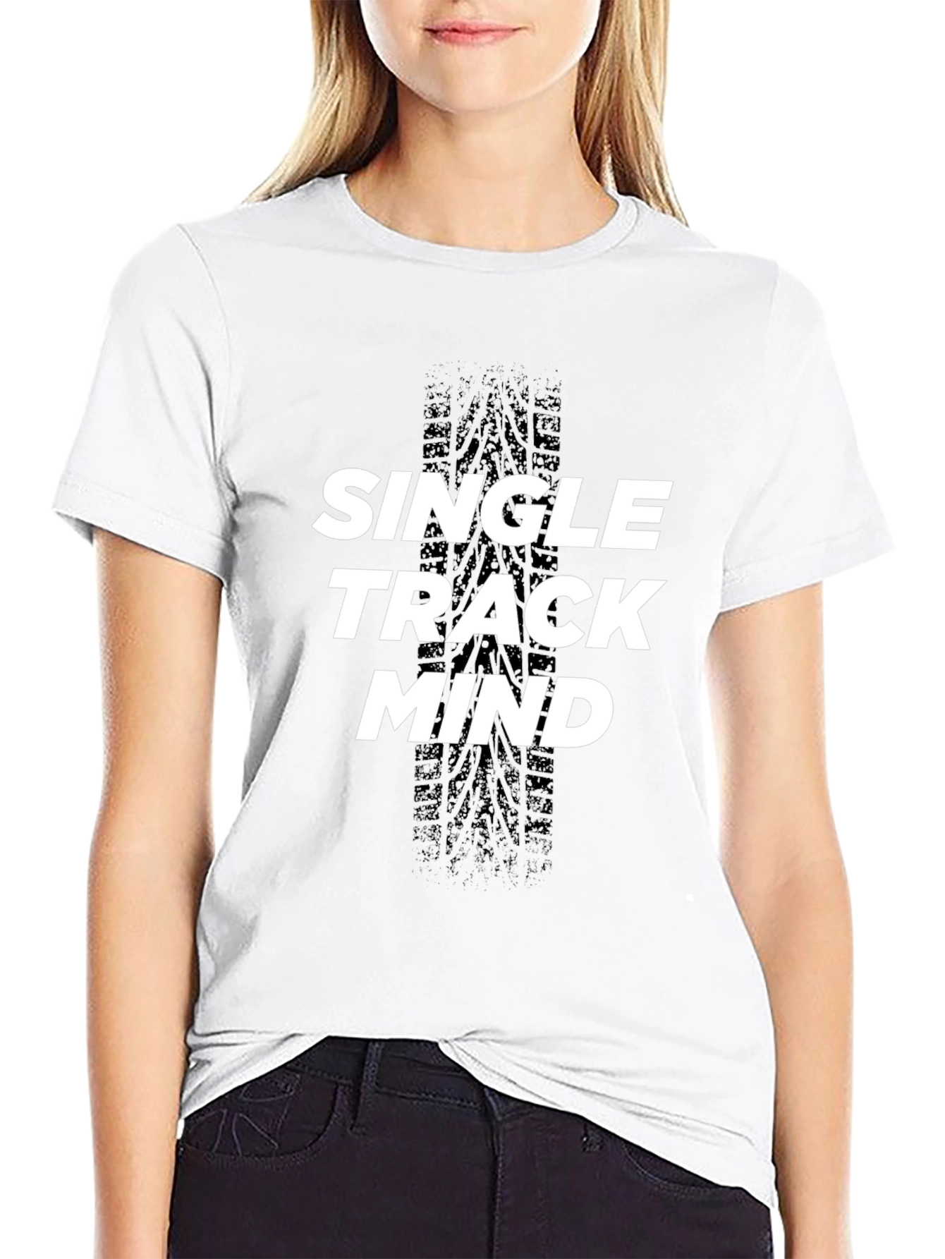 Single Track Mind Black Graphic Tee
