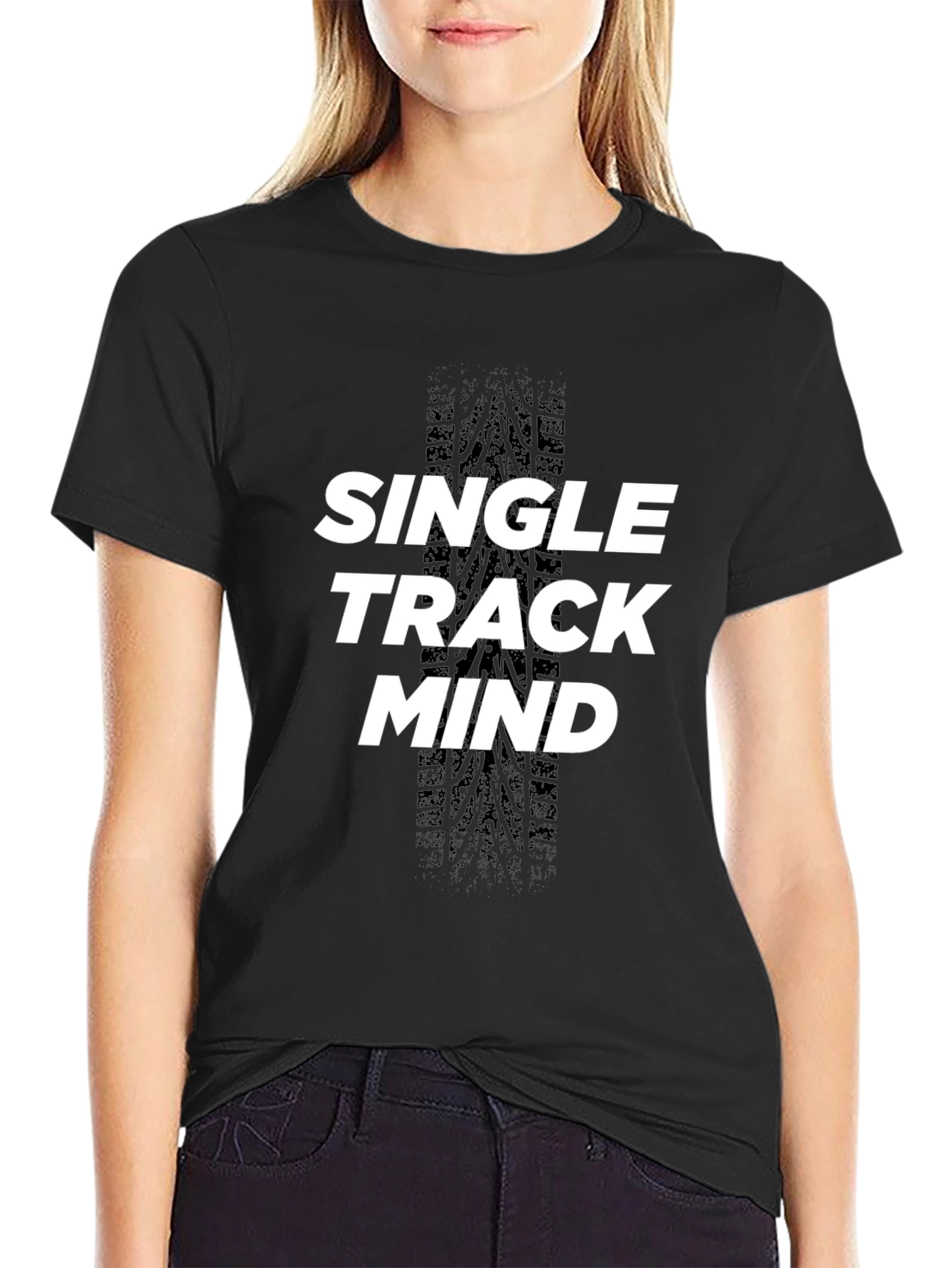 Single Track Mind Black Graphic Tee
