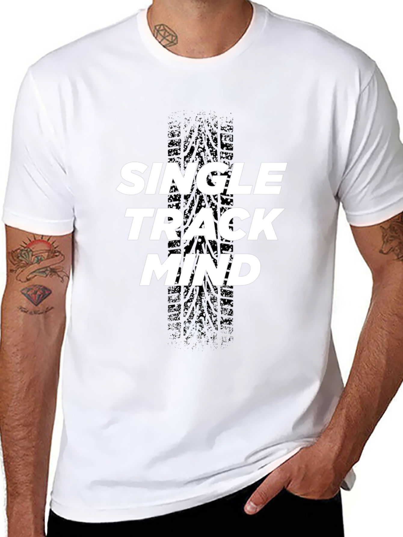Single Track Mind Black Graphic Tee