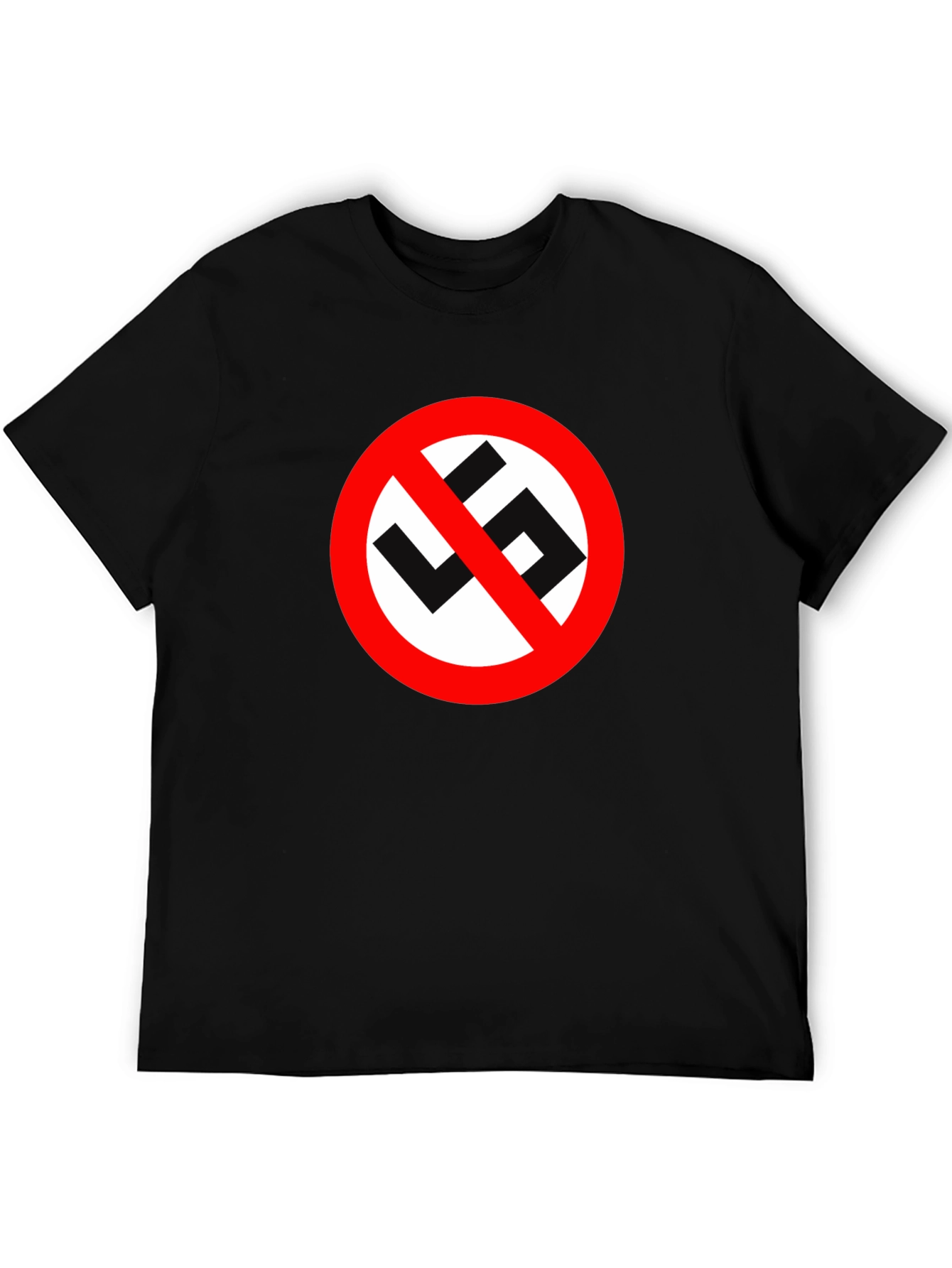 No Swastika Symbol Black T-Shirt
