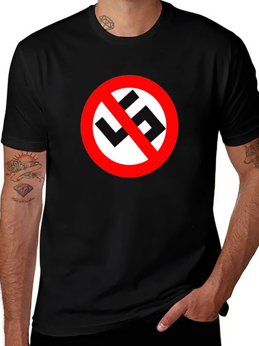 No Swastika Symbol Black T-Shirt