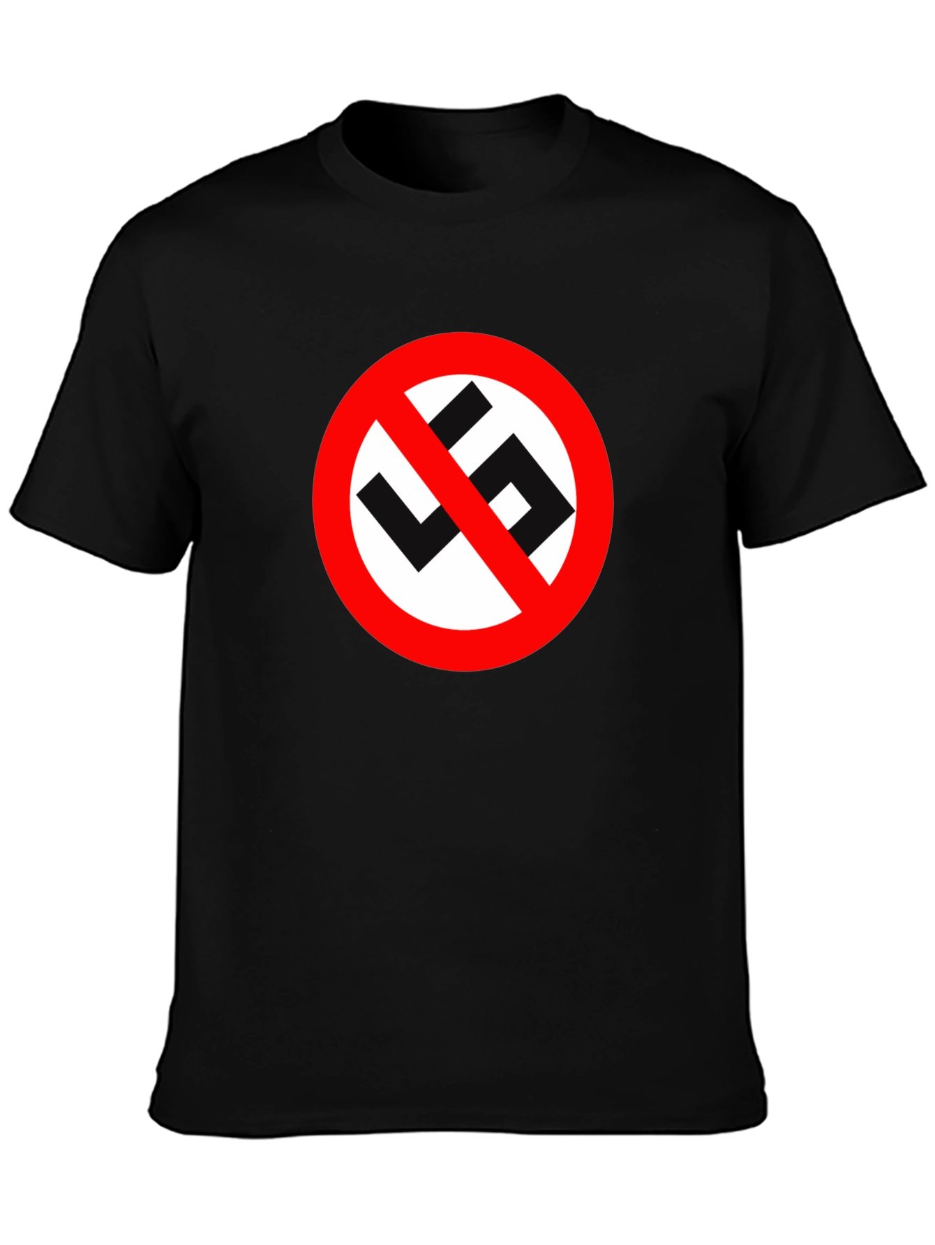 No Swastika Symbol Black T-Shirt