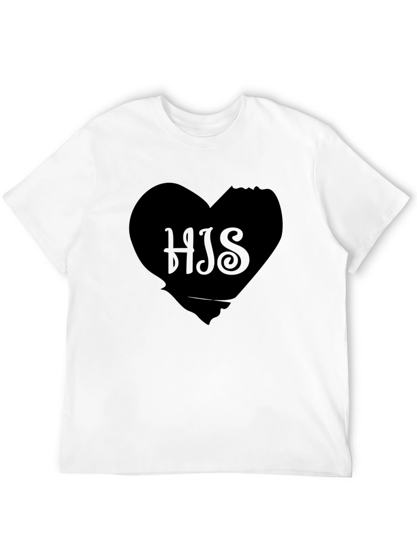 Mens Black HIS Heart Graphic T-Shirt