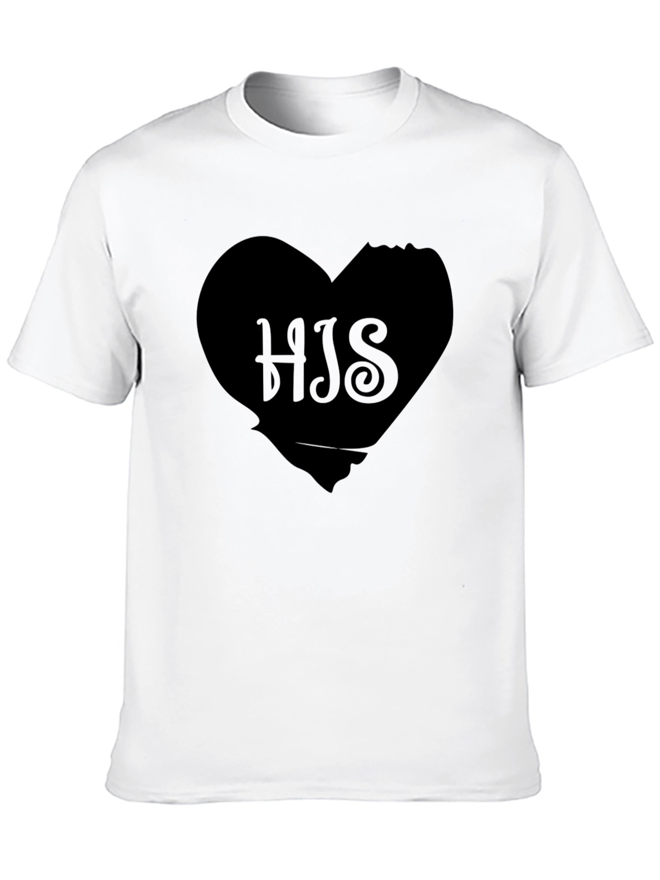 Mens Black HIS Heart Graphic T-Shirt
