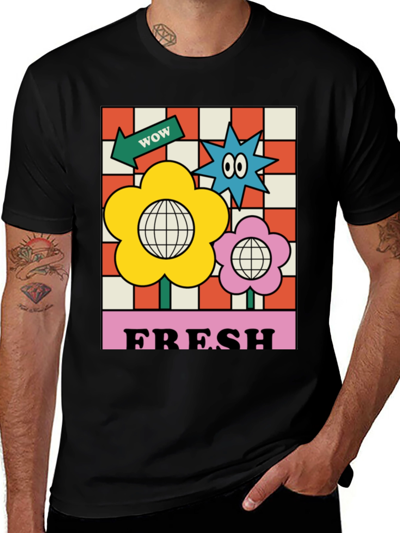 Retro Fresh Graphic Tee - Cool Floral T-Shirt