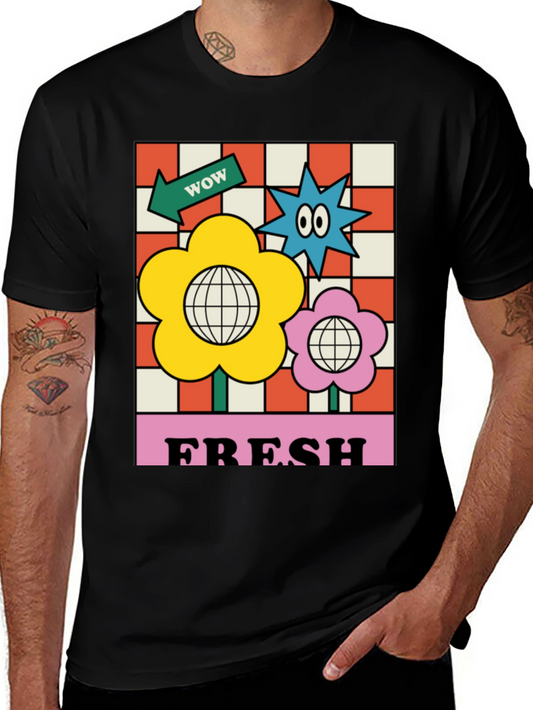 Retro Fresh Graphic Tee - Cool Floral T-Shirt