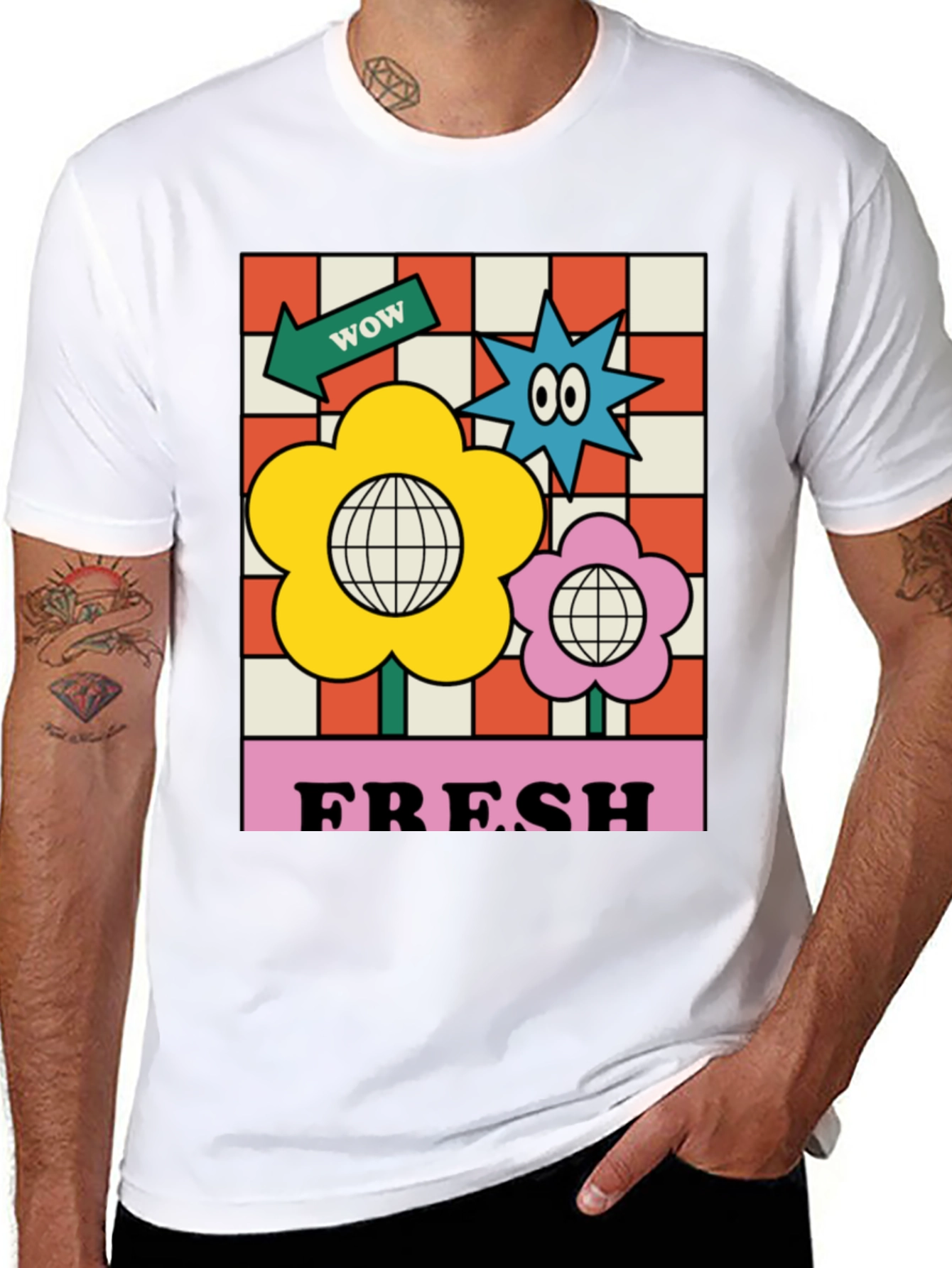 Retro Fresh Graphic Tee - Cool Floral T-Shirt