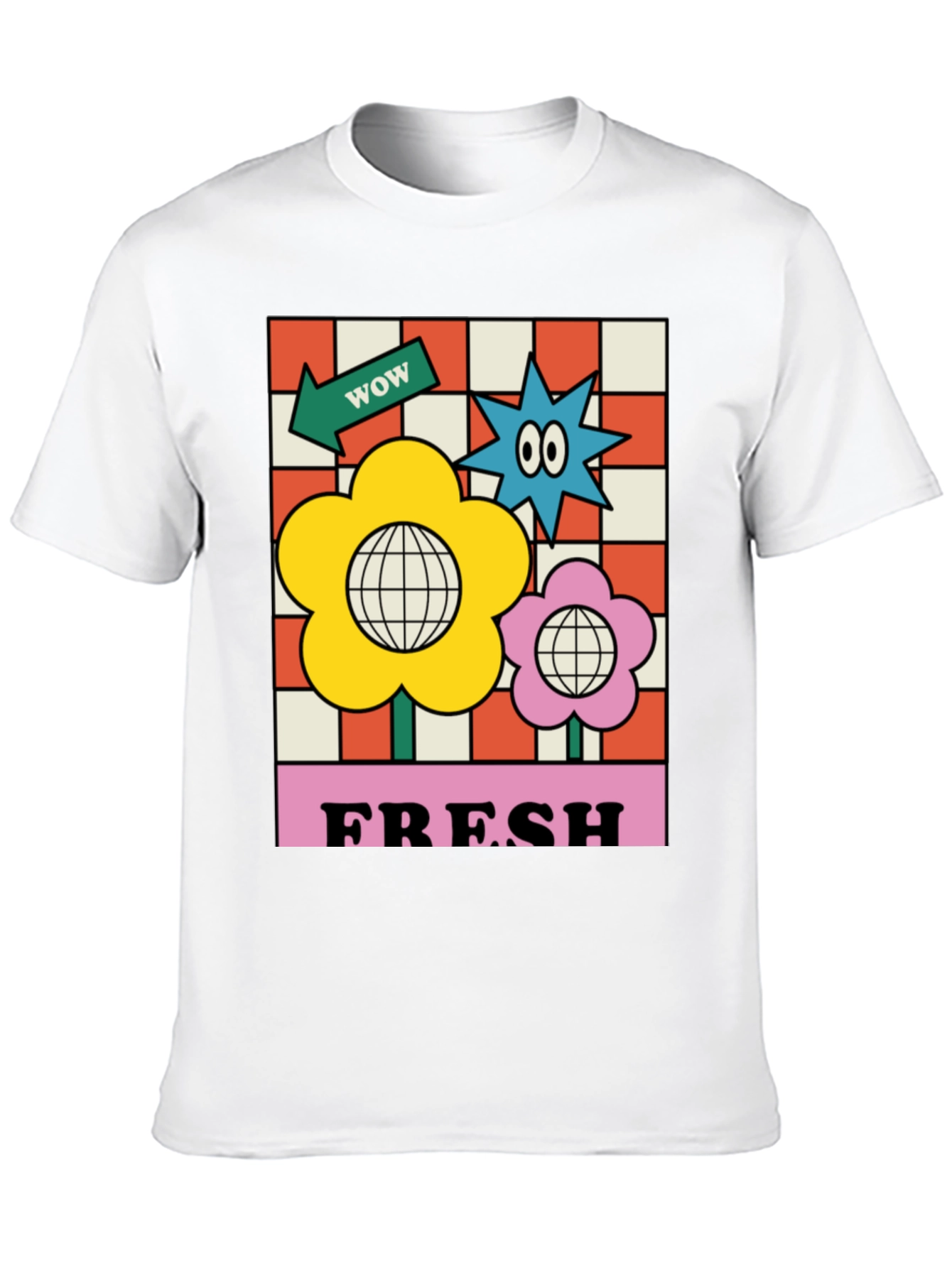 Retro Fresh Graphic Tee - Cool Floral T-Shirt
