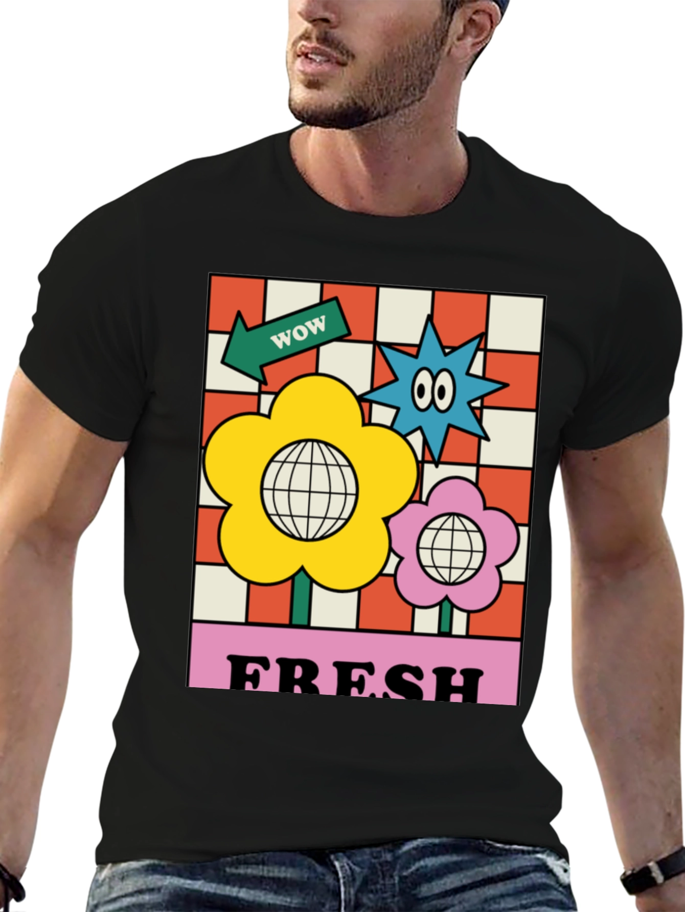 Retro Fresh Graphic Tee - Cool Floral T-Shirt