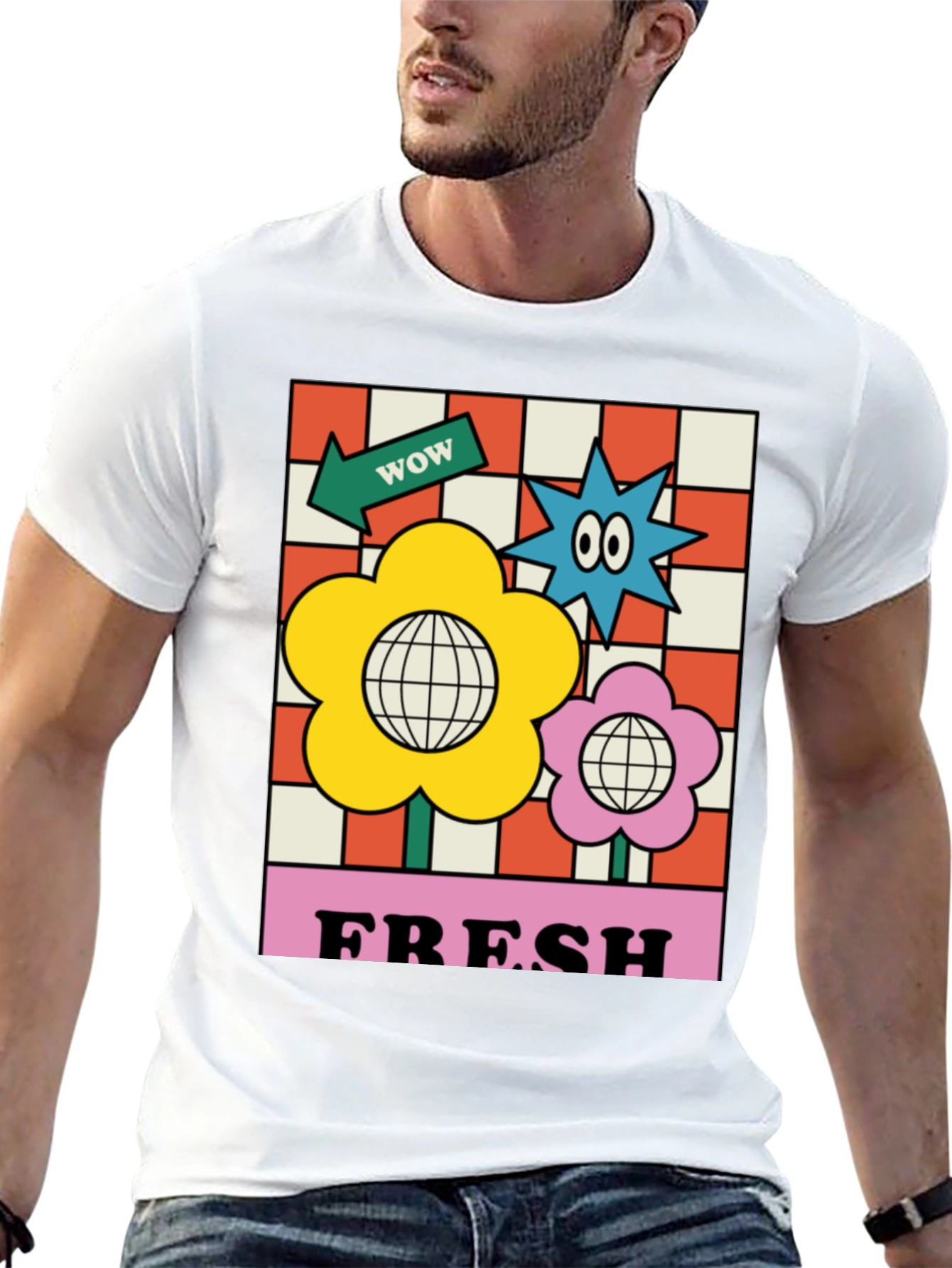 Retro Fresh Graphic Tee - Cool Floral T-Shirt