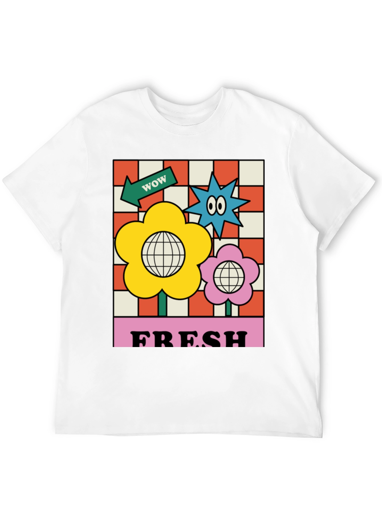 Retro Fresh Graphic Tee - Cool Floral T-Shirt