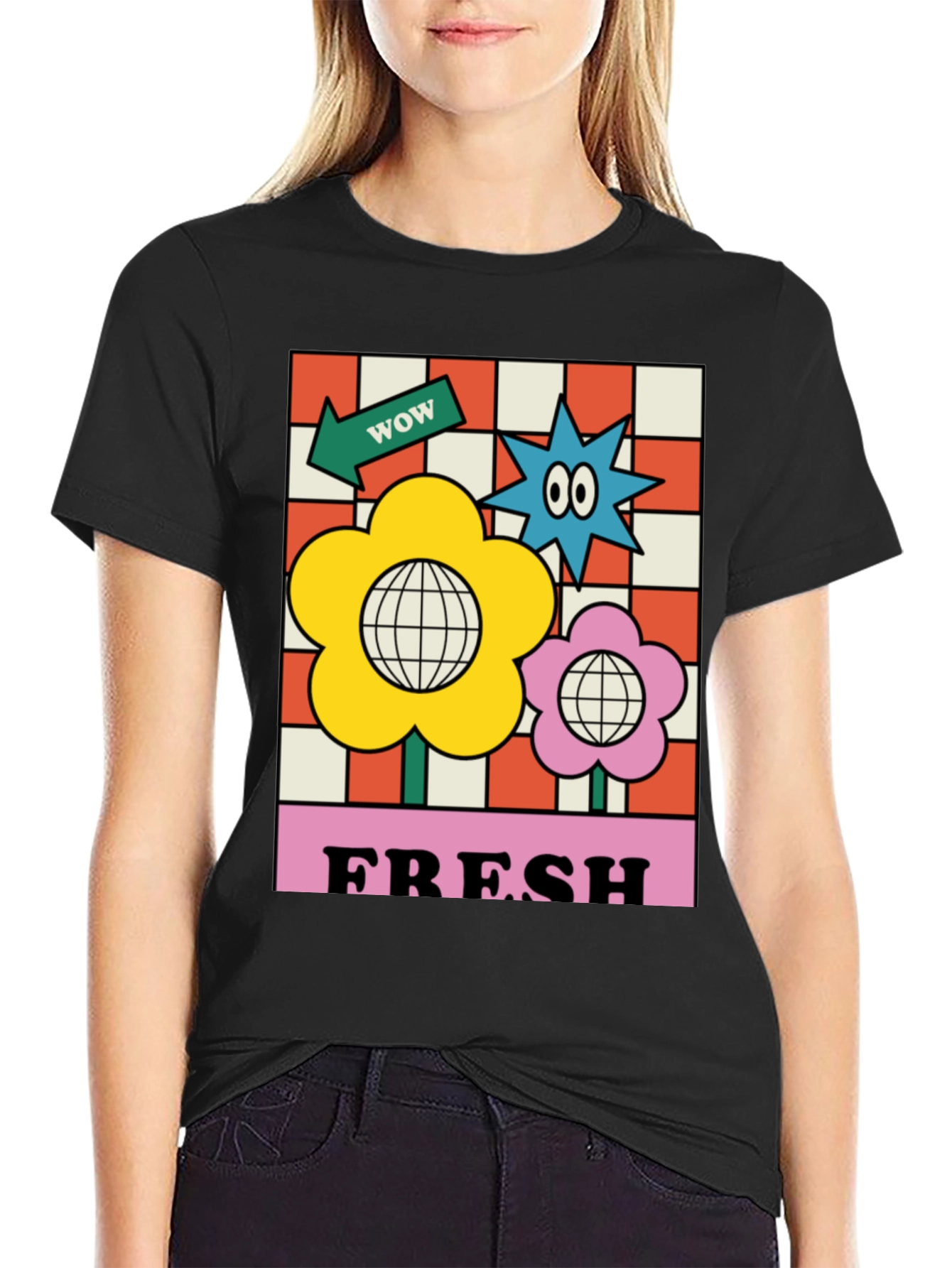 Retro Fresh Graphic Tee - Cool Floral T-Shirt