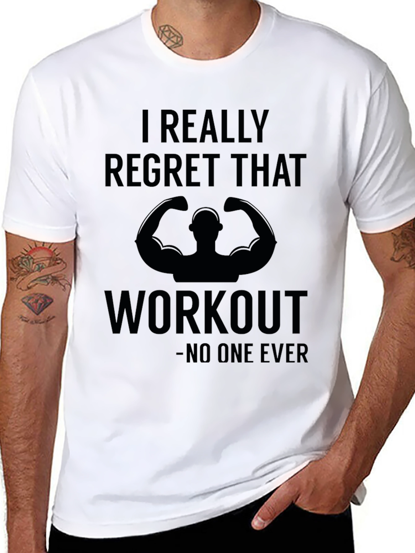 Funny Workout T-Shirt - Never Regret Gym Days