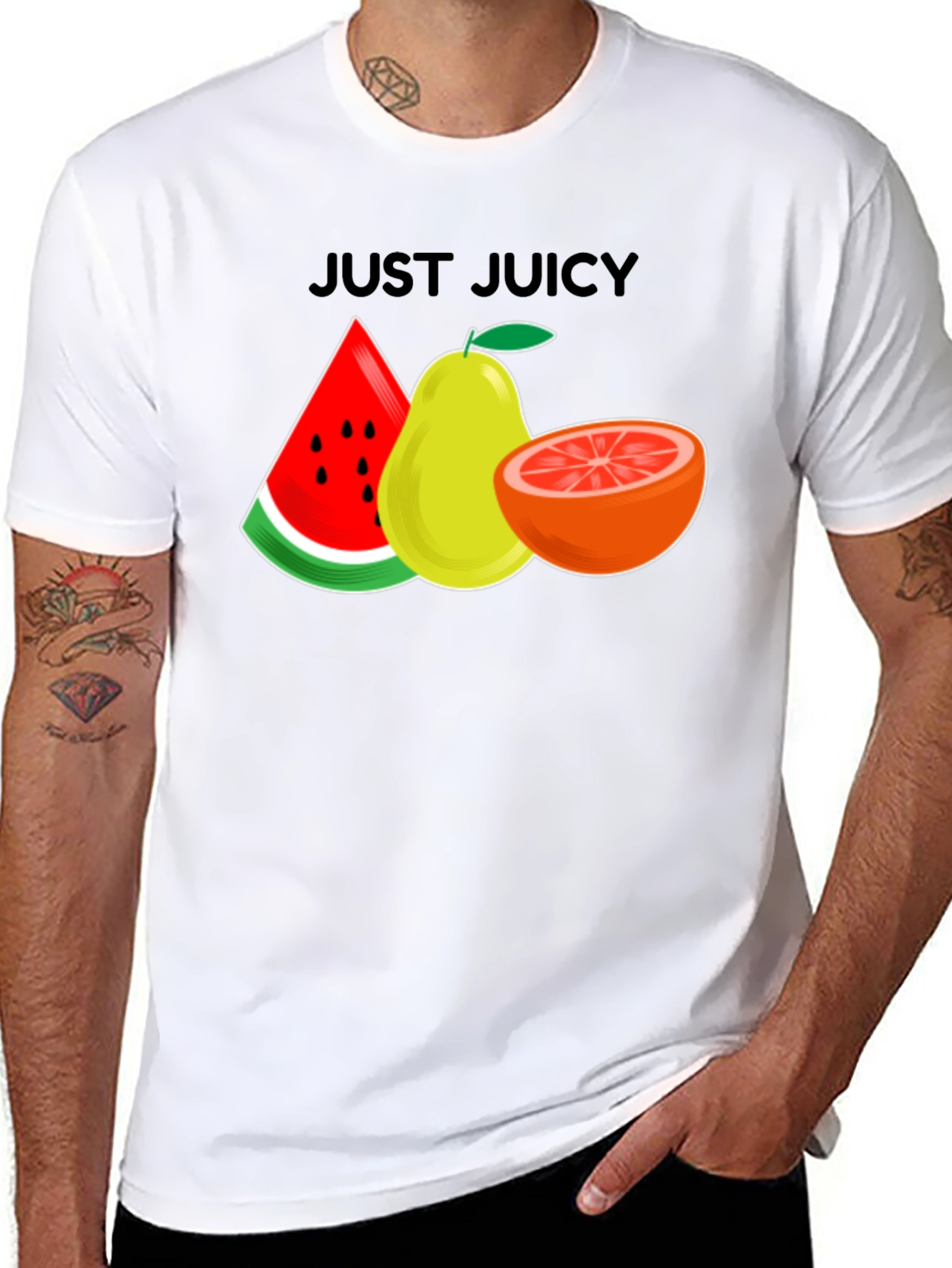 Just Juicy Graphic Tee - Fresh Fruit Design