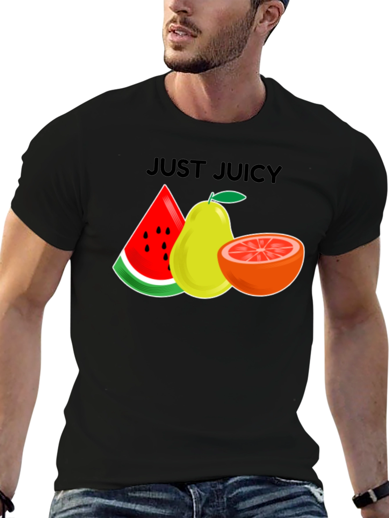 Just Juicy Graphic Tee - Fresh Fruit Design