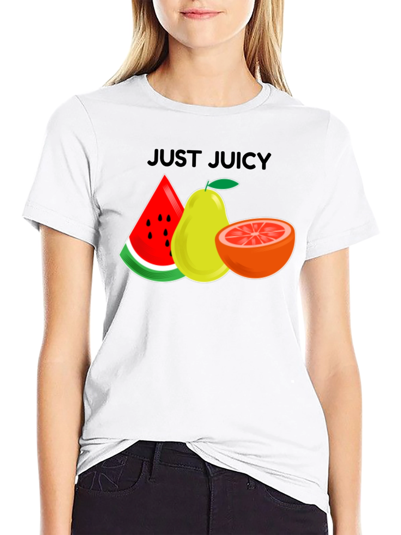 Just Juicy Graphic Tee - Fresh Fruit Design