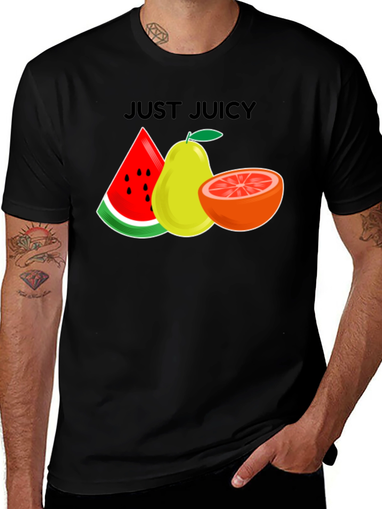 Just Juicy Graphic Tee - Fresh Fruit Design