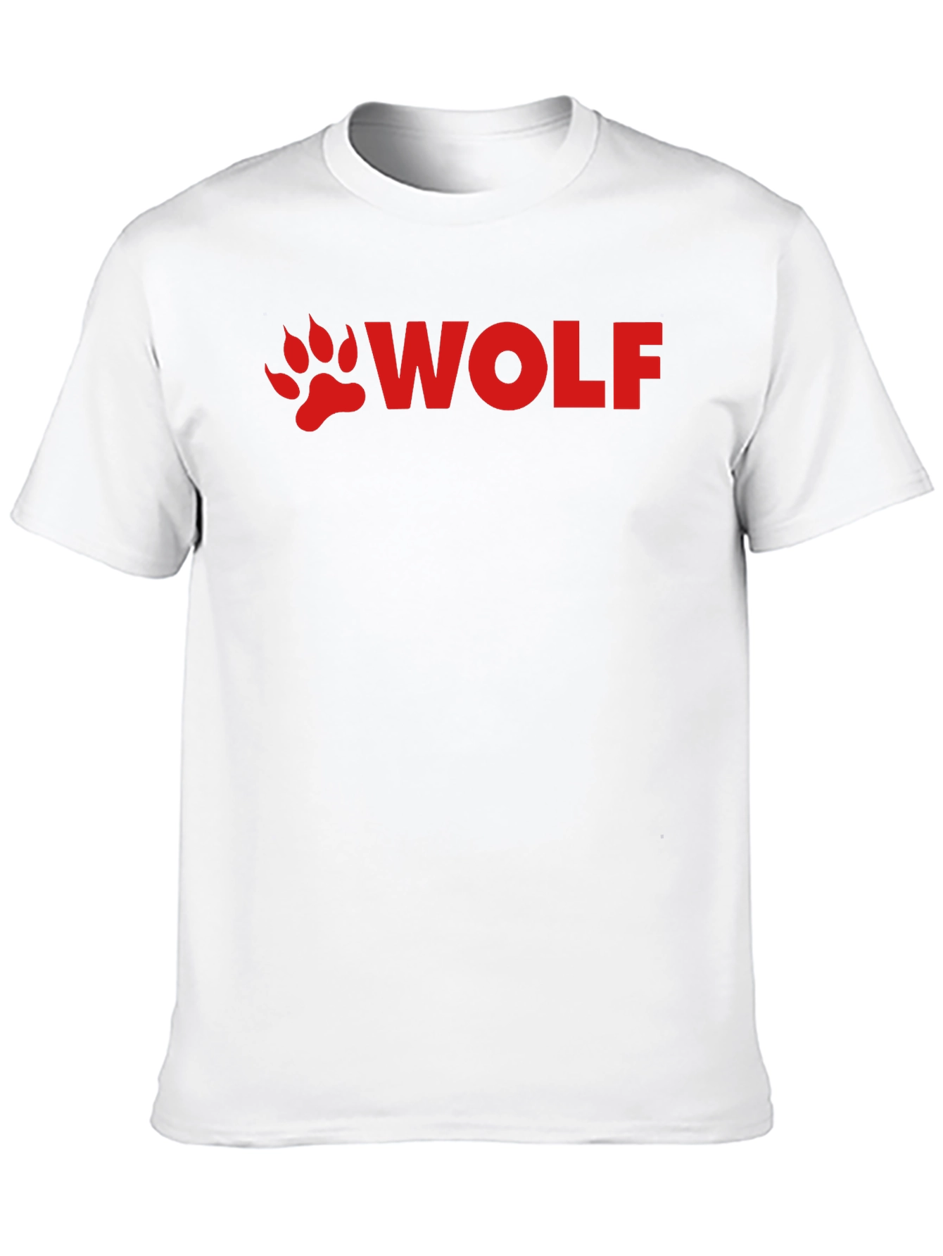 Wolf Paw Print T-Shirt - Red Design on Black