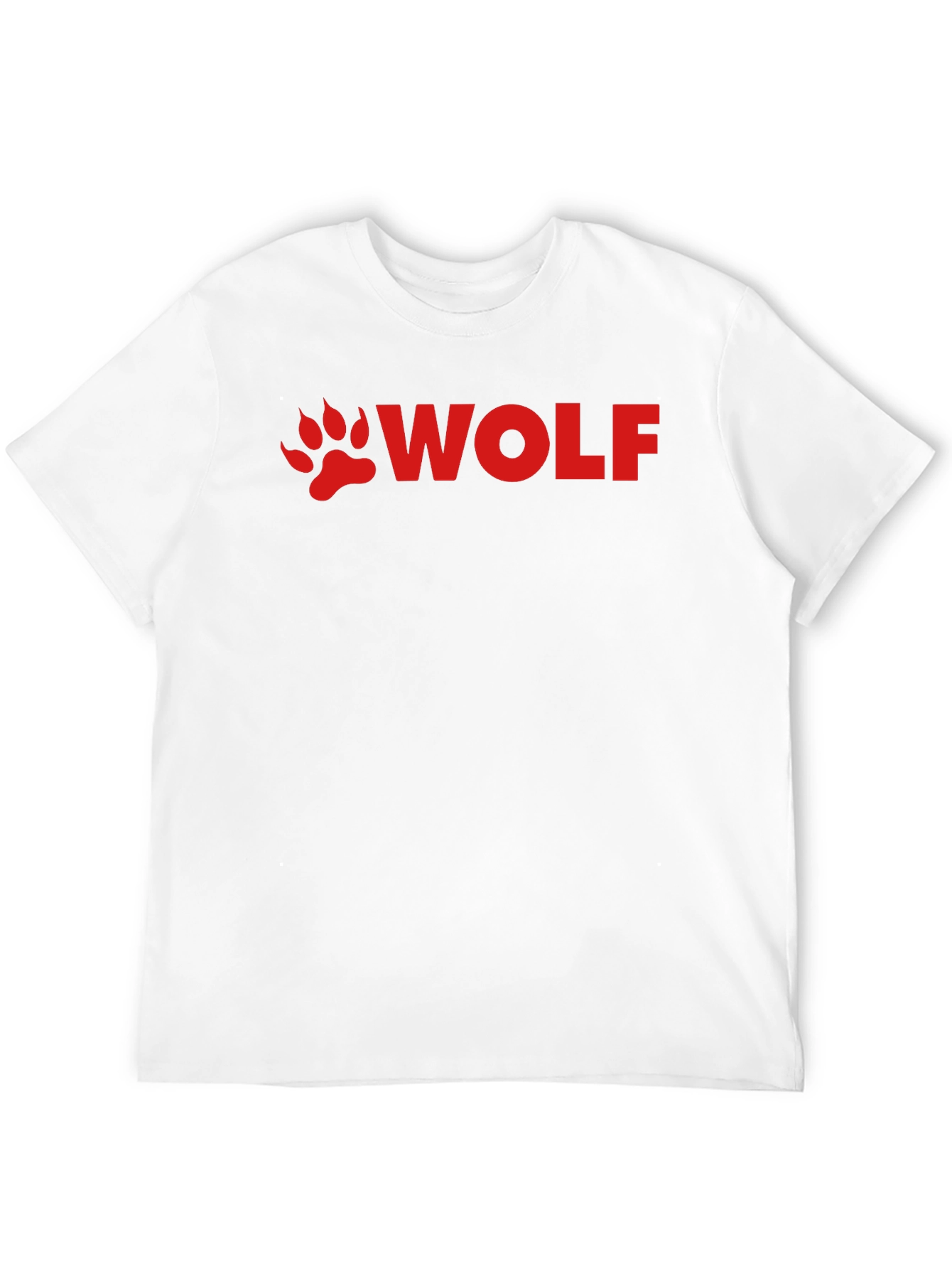 Wolf Paw Print T-Shirt - Red Design on Black