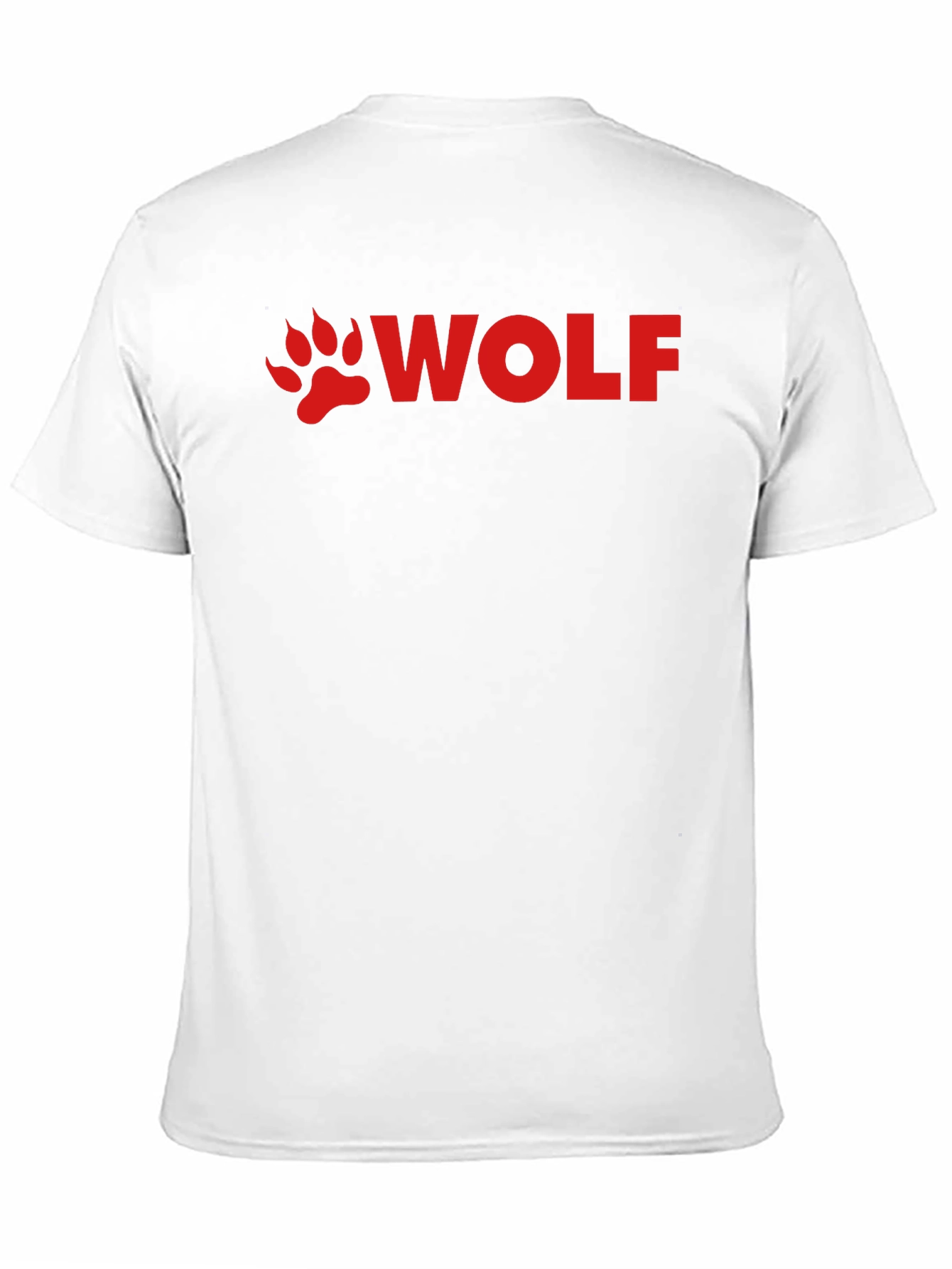 Wolf Paw Print T-Shirt - Red Design on Black