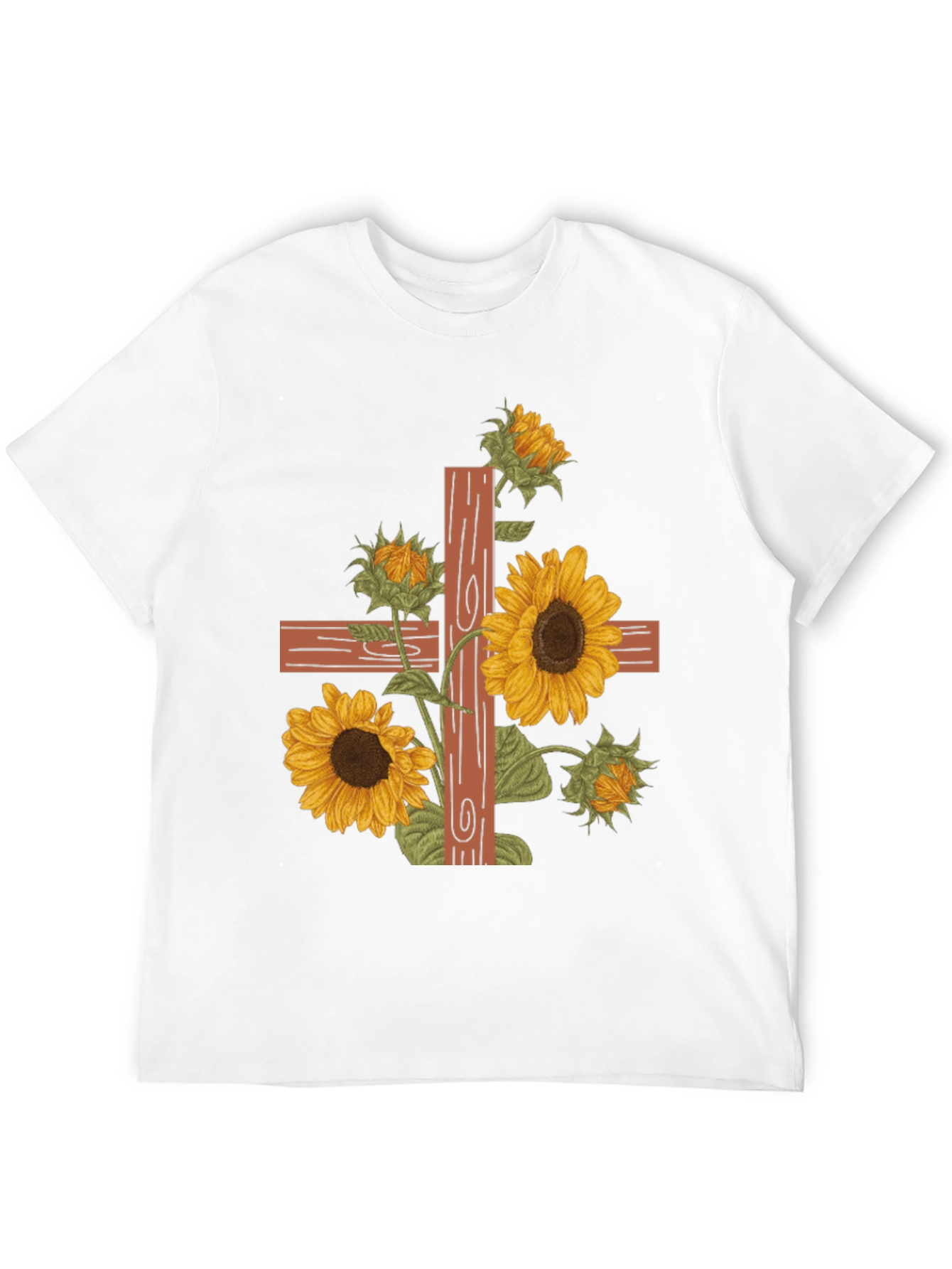 Sunflower Cross Graphic Tee - Christian Apparel