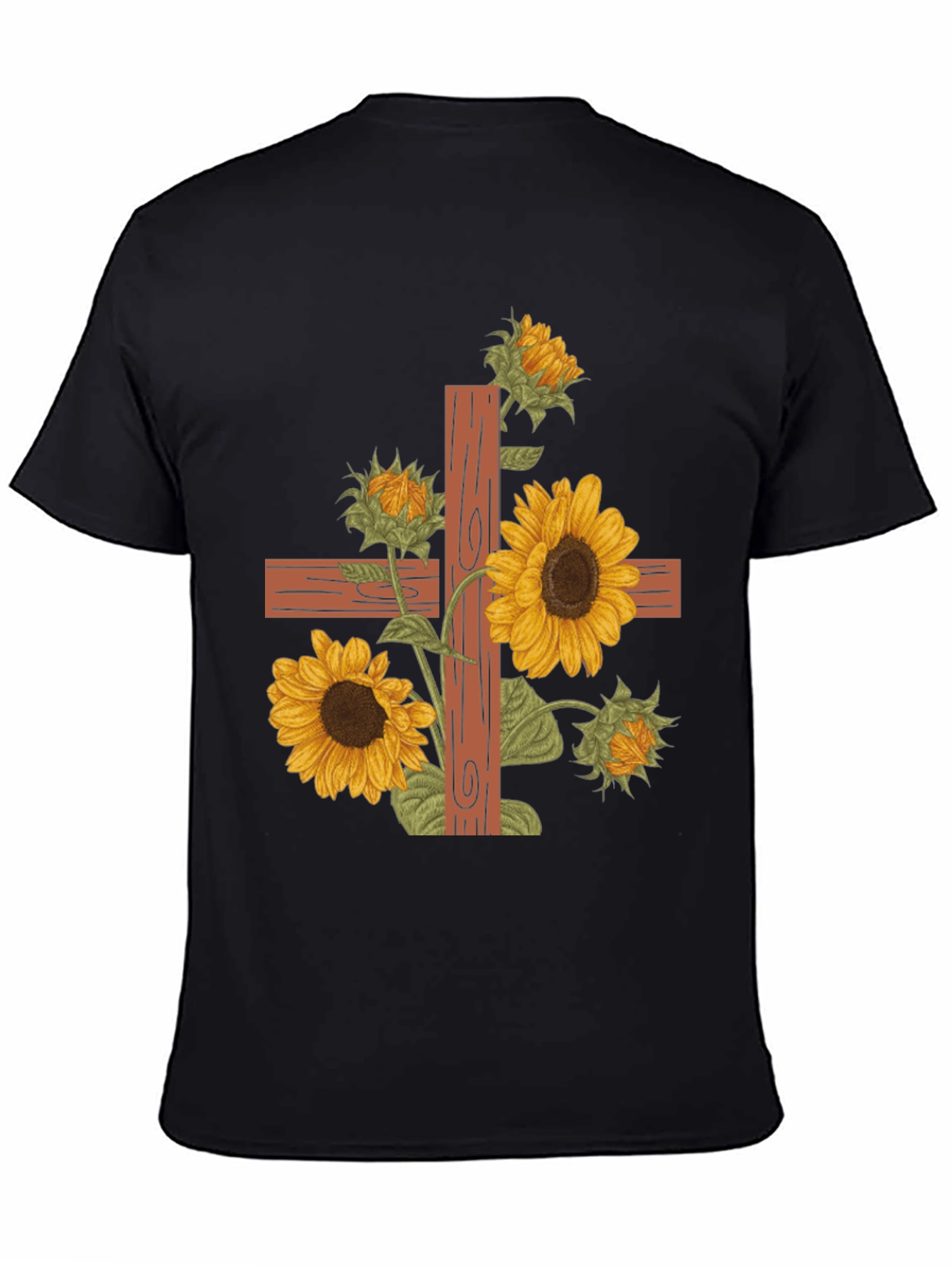 Sunflower Cross Graphic Tee - Christian Apparel