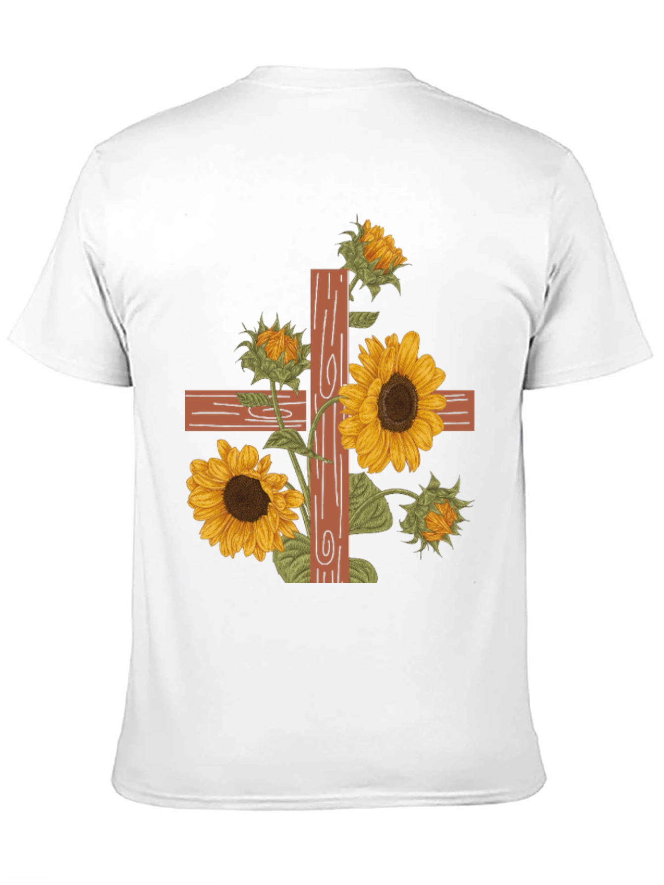 Sunflower Cross Graphic Tee - Christian Apparel