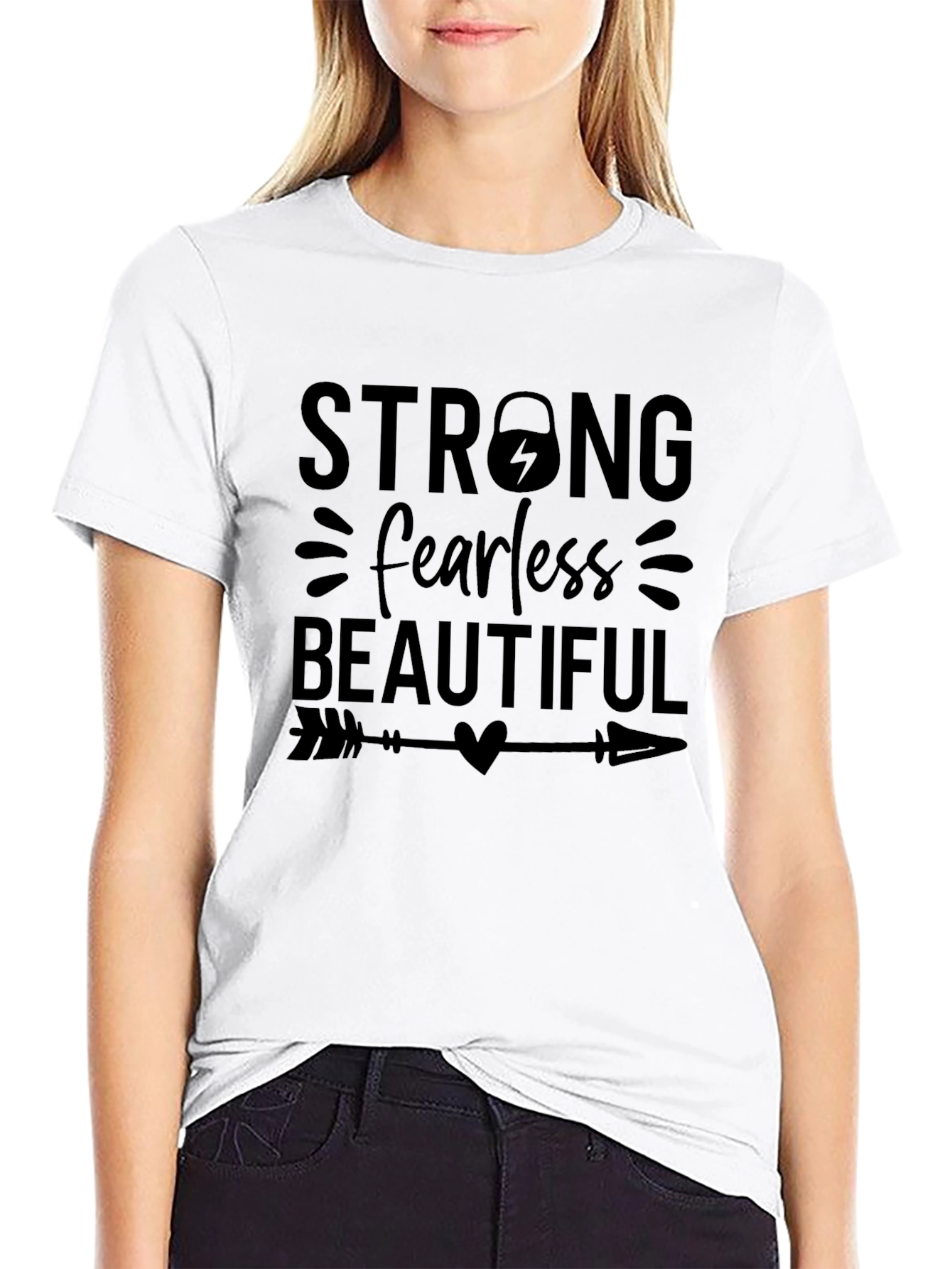Strong Fearless Beautiful T-Shirt - Black