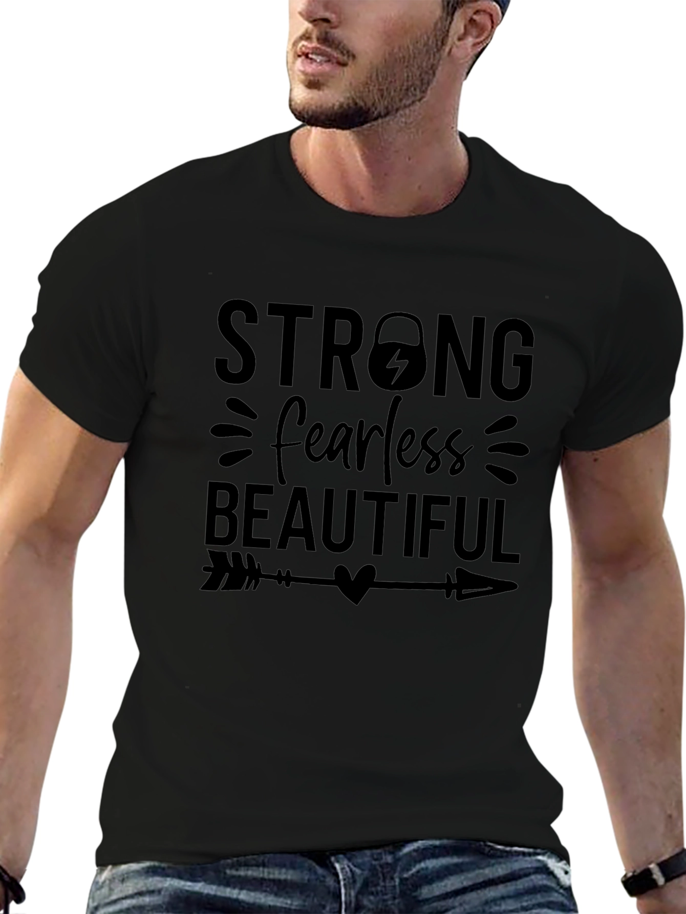 Strong Fearless Beautiful T-Shirt - Black