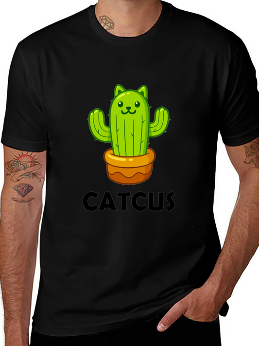 Cute Catcus Graphic Tee - Black T-Shirt