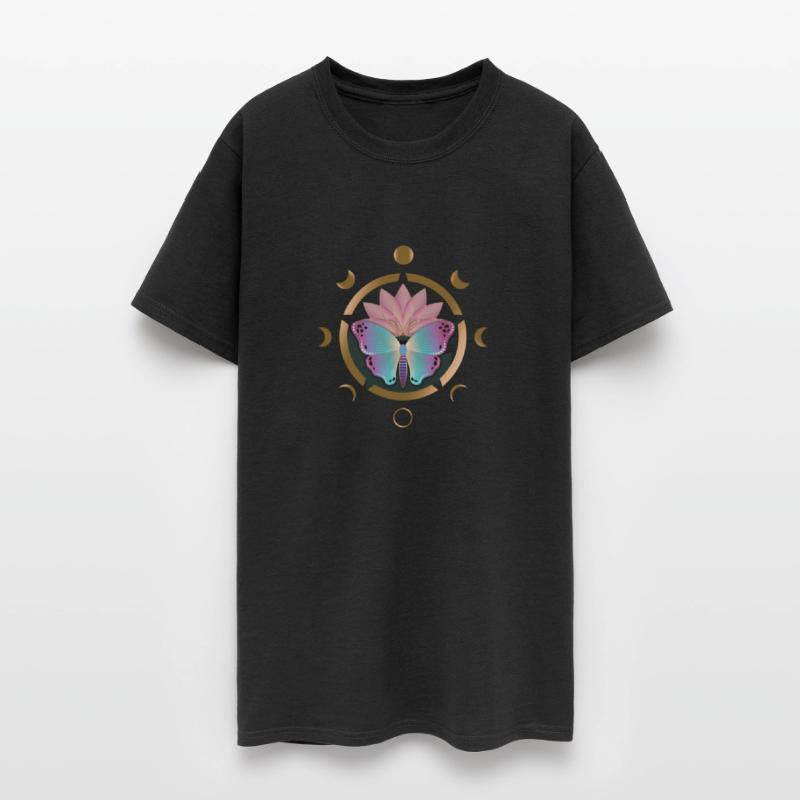 Sacred Lotus Flower, Butterfly and Moon Phases