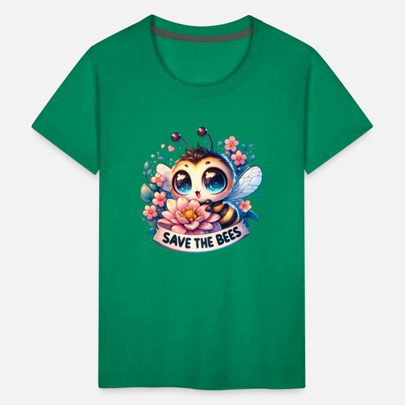 Save The Bees Cute Bee Collecting Pollen Earth Day