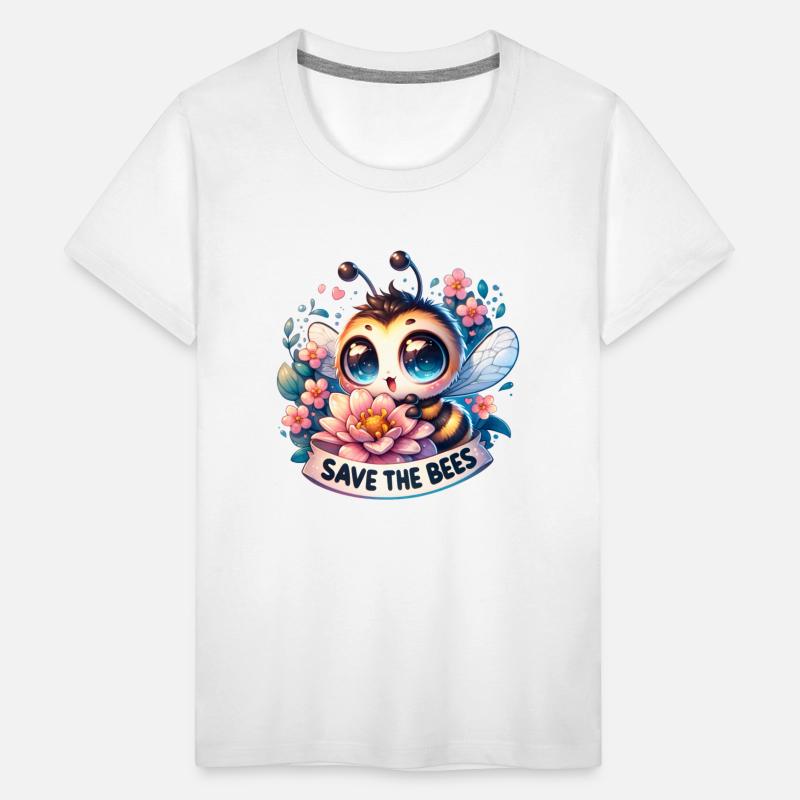 Save The Bees Cute Bee Collecting Pollen Earth Day