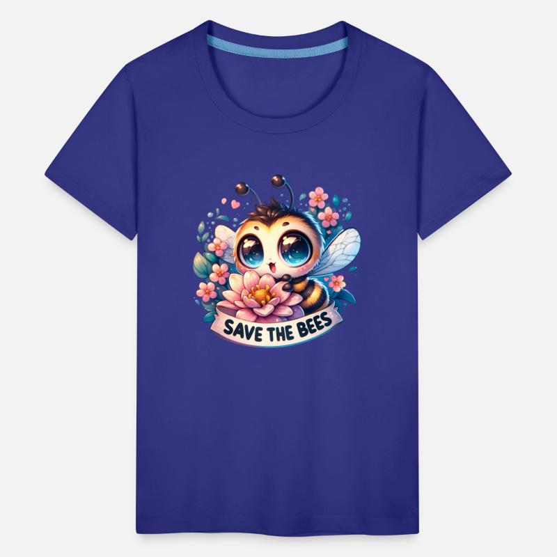 Save The Bees Cute Bee Collecting Pollen Earth Day
