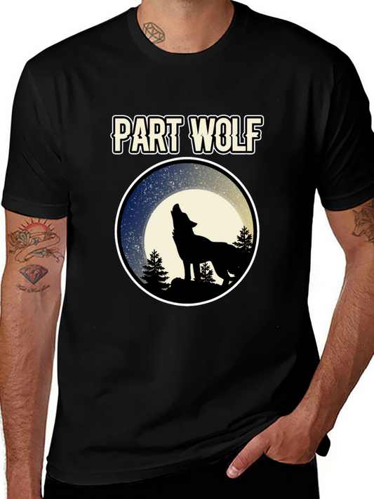 Part Wolf T-Shirt - Howling Wolf Design