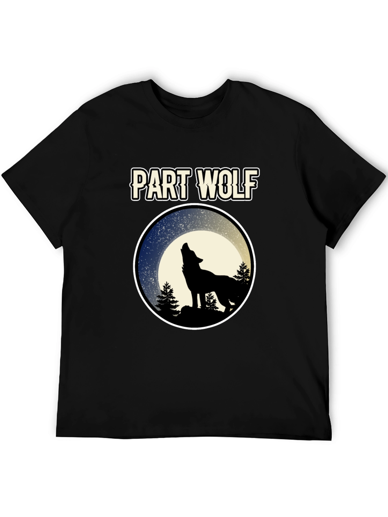 Part Wolf T-Shirt - Howling Wolf Design