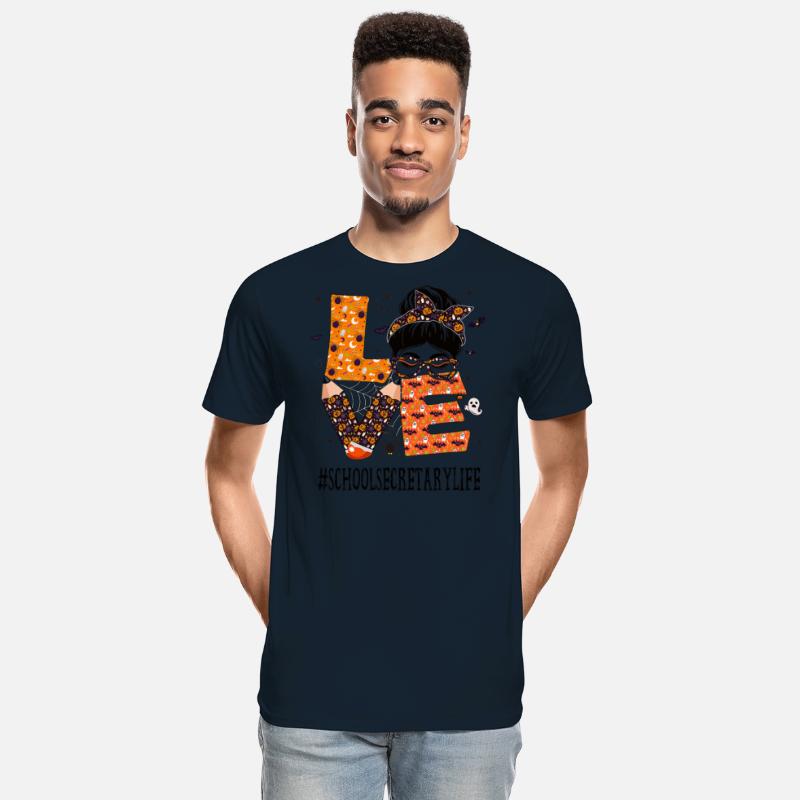 School Secretary Love Messy Bun Pumpkin