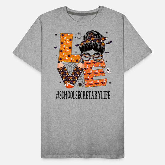School Secretary Love Messy Bun Pumpkin
