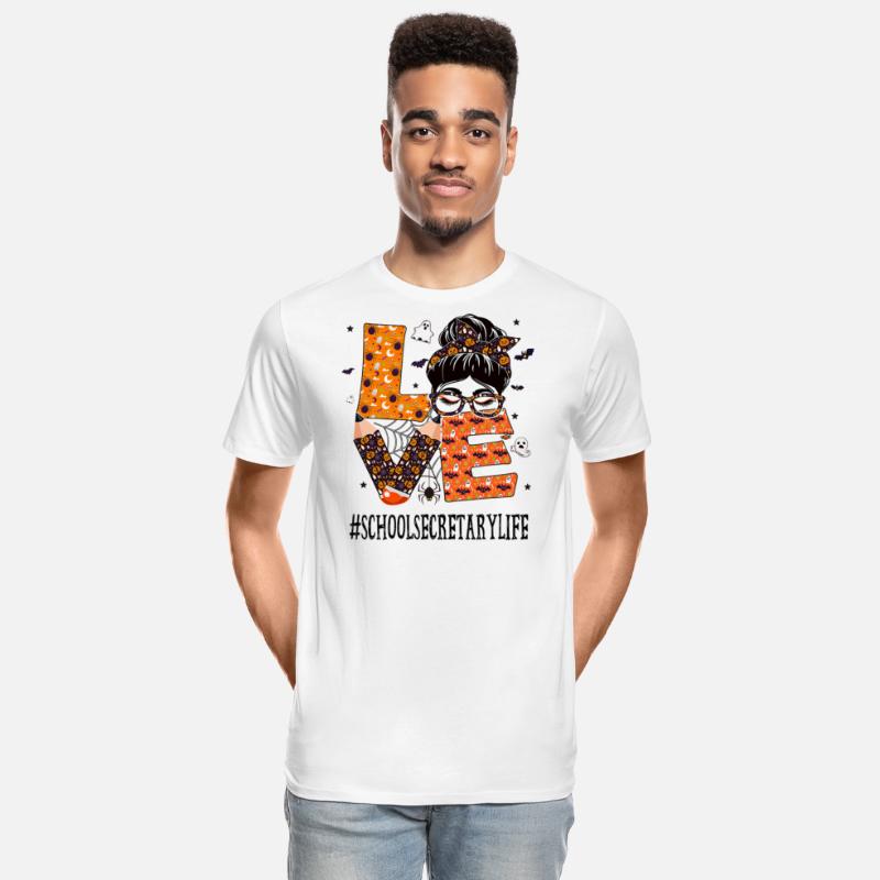 School Secretary Love Messy Bun Pumpkin