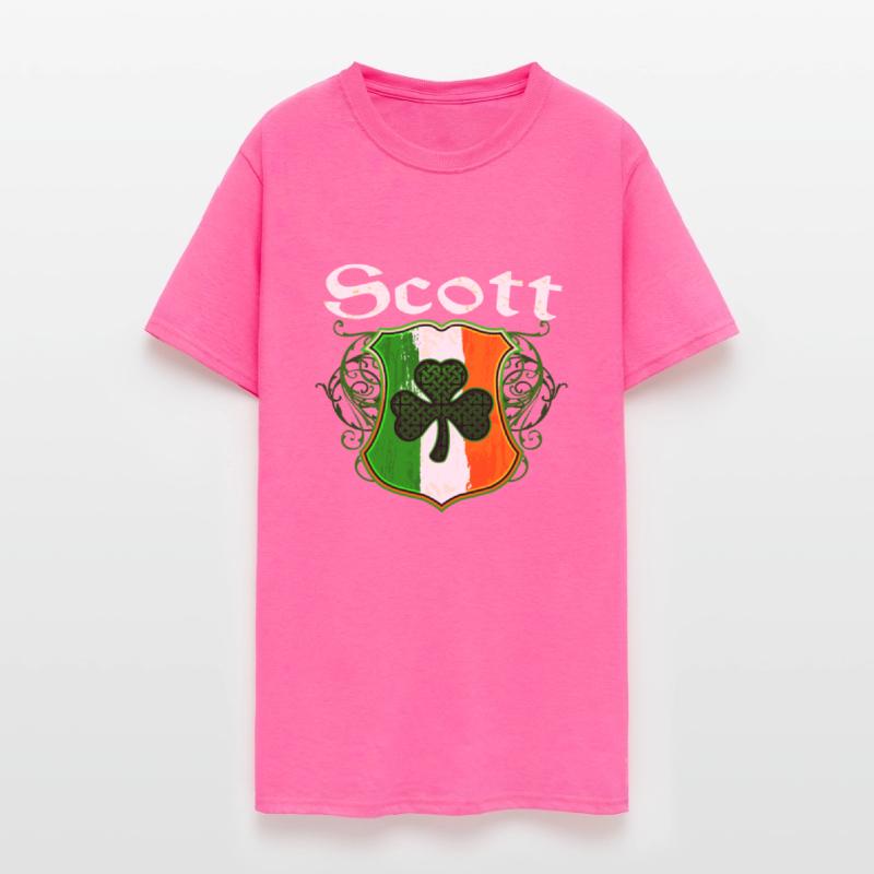 Scott Irish Surname Ireland Flag Shield Shamrock