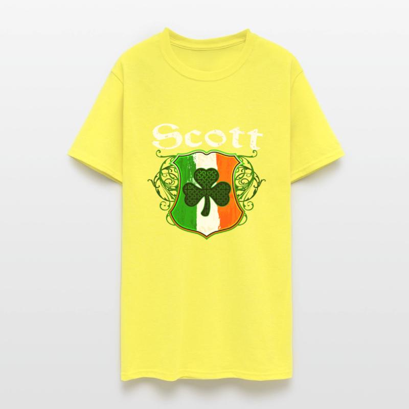 Scott Irish Surname Ireland Flag Shield Shamrock