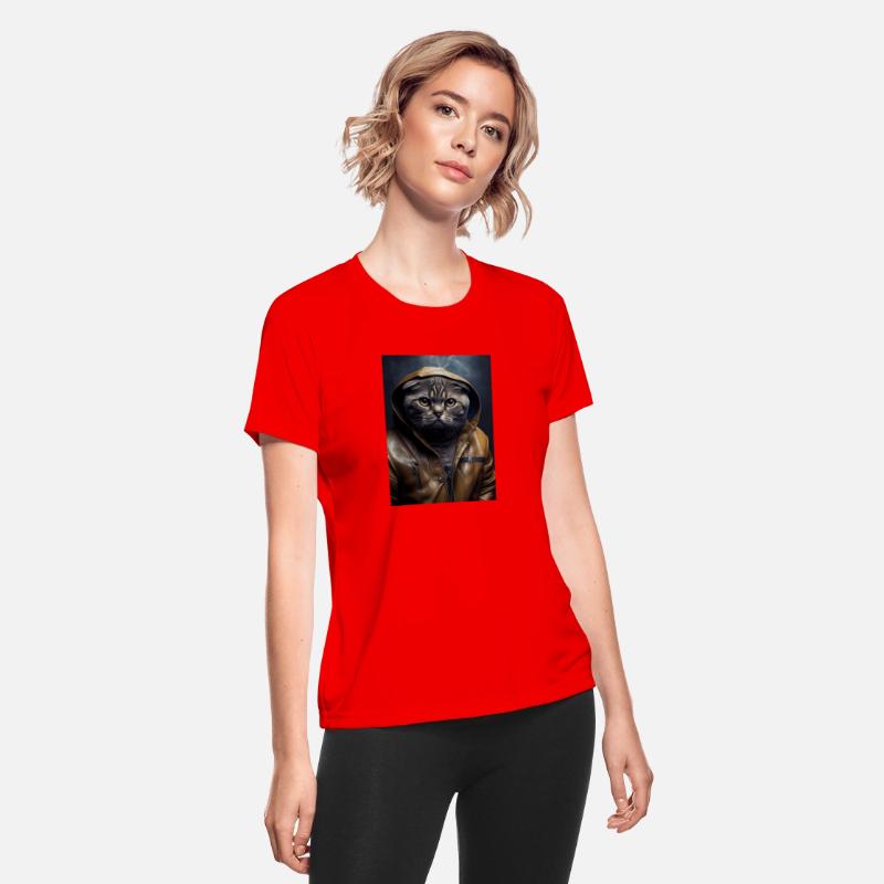 Scottish Fold Cat Breed Portrait wears a leather j