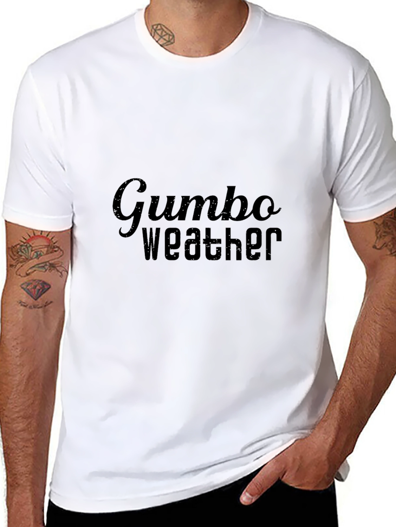 Gumbo Weather Graphic Tee - Stylish Black T-Shirt