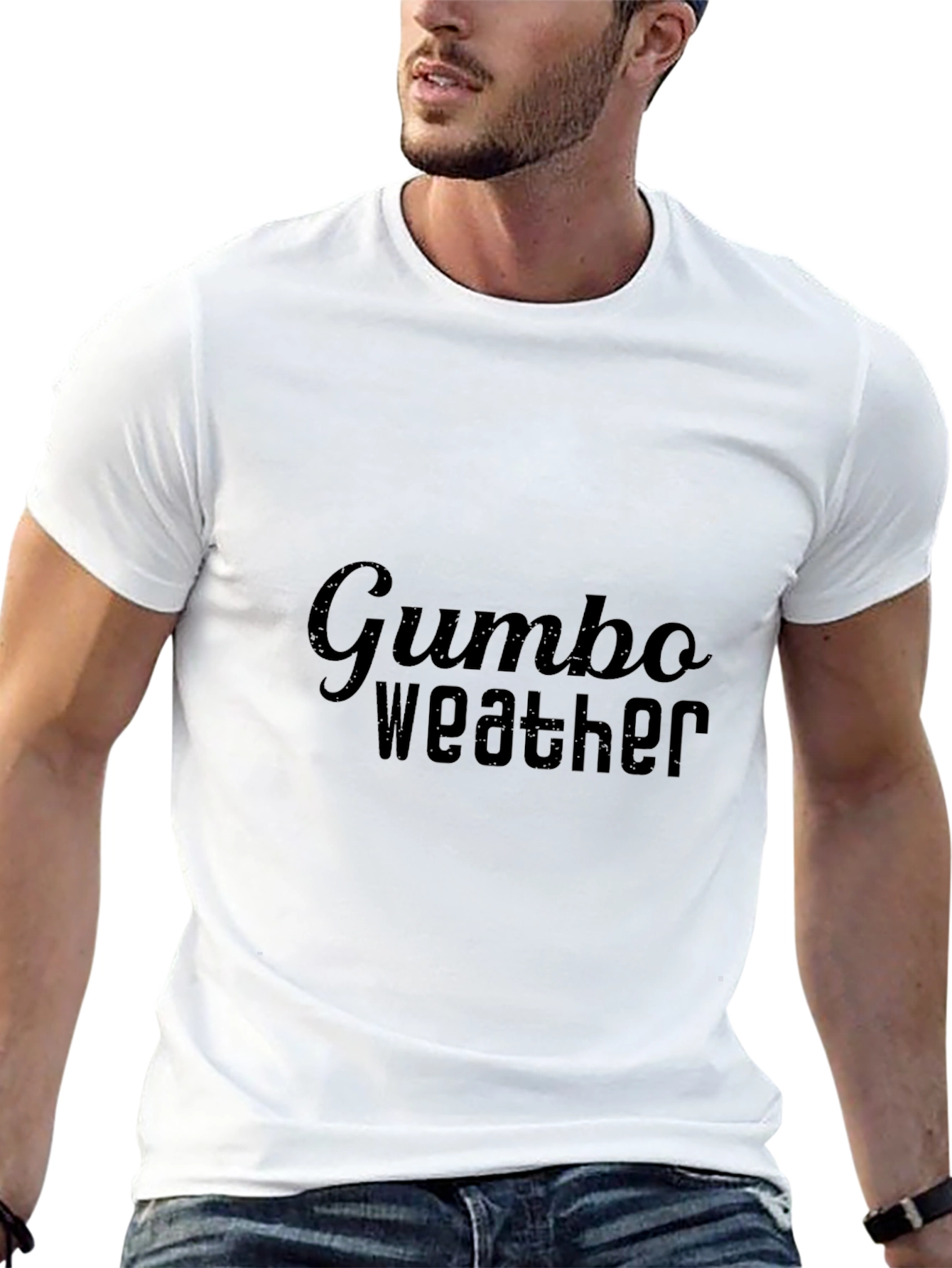 Gumbo Weather Graphic Tee - Stylish Black T-Shirt