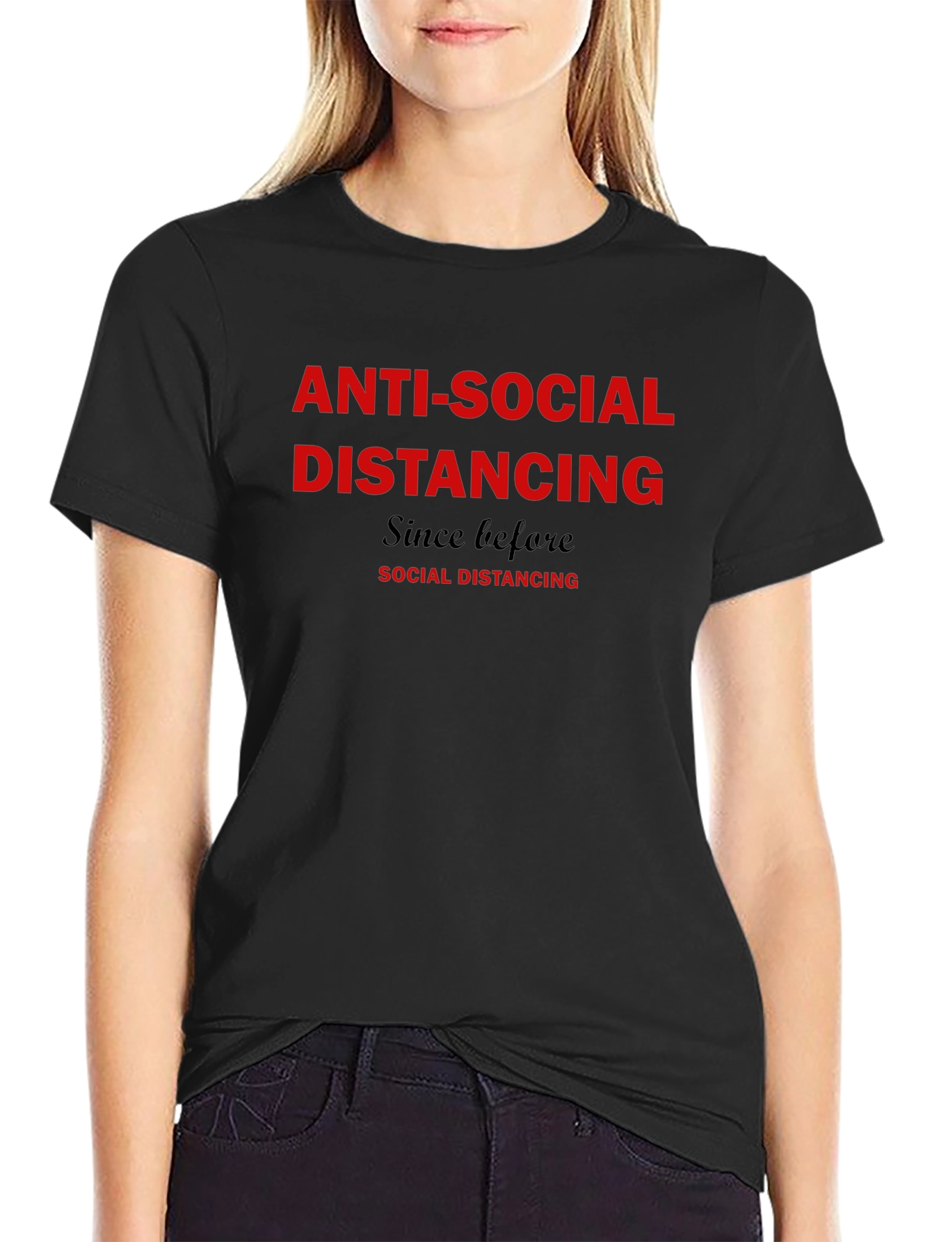 Anti-Social Distancing Black Graphic Tee