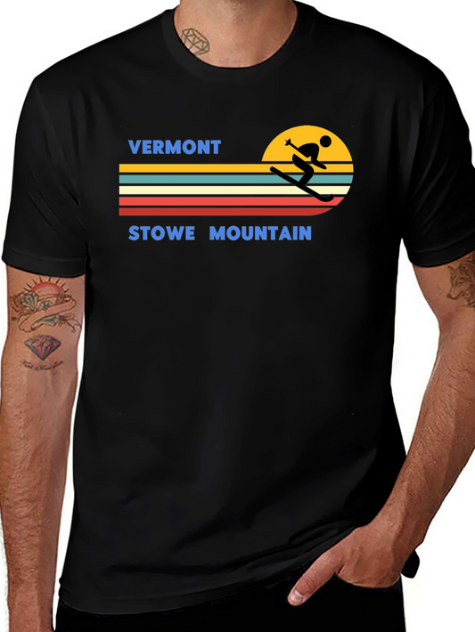 Vermont Stowe Mountain Retro Ski T-Shirt