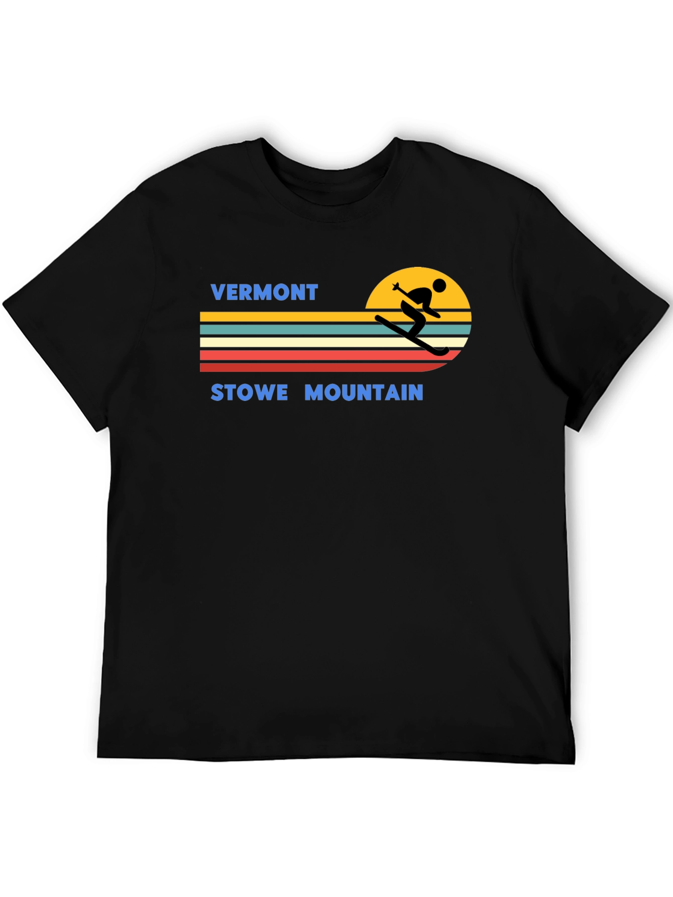 Vermont Stowe Mountain Retro Ski T-Shirt