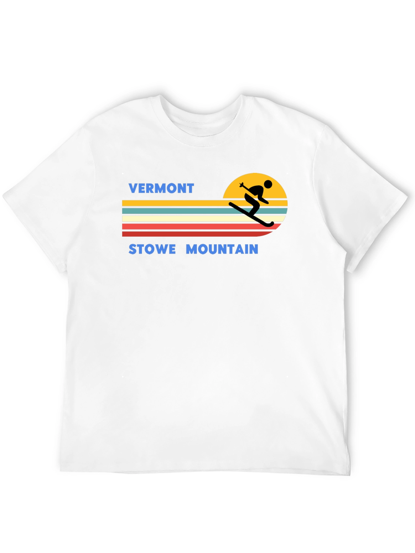 Vermont Stowe Mountain Retro Ski T-Shirt